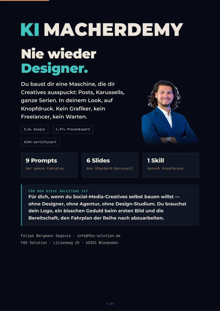 Deckblatt der Anleitung „Die Creative-Maschine“