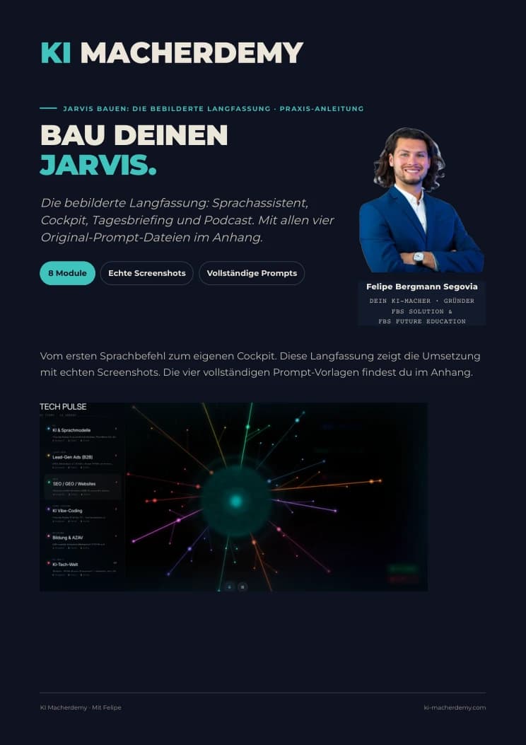 Deckblatt der Anleitung „Jarvis bauen: die bebilderte Langfassung“